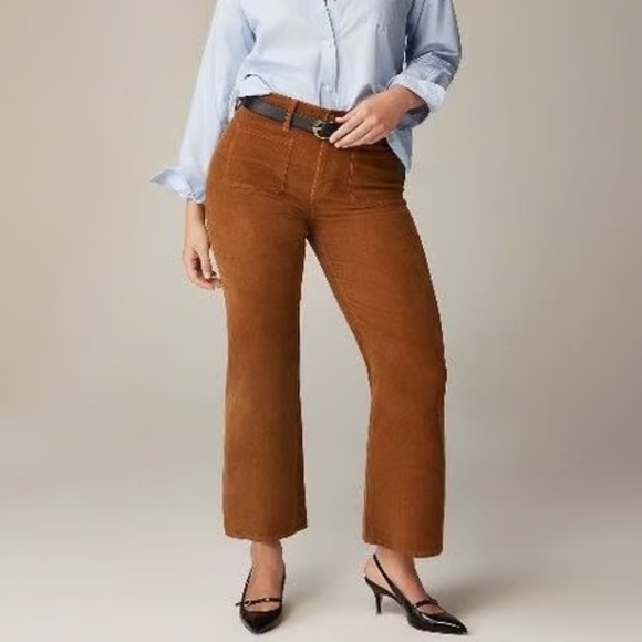 J. Crew Brown Sailor Slim-wide Pant in Stretch Corduroy-Rich Coffee - 27T (Tall) - Picture 1 of 8
